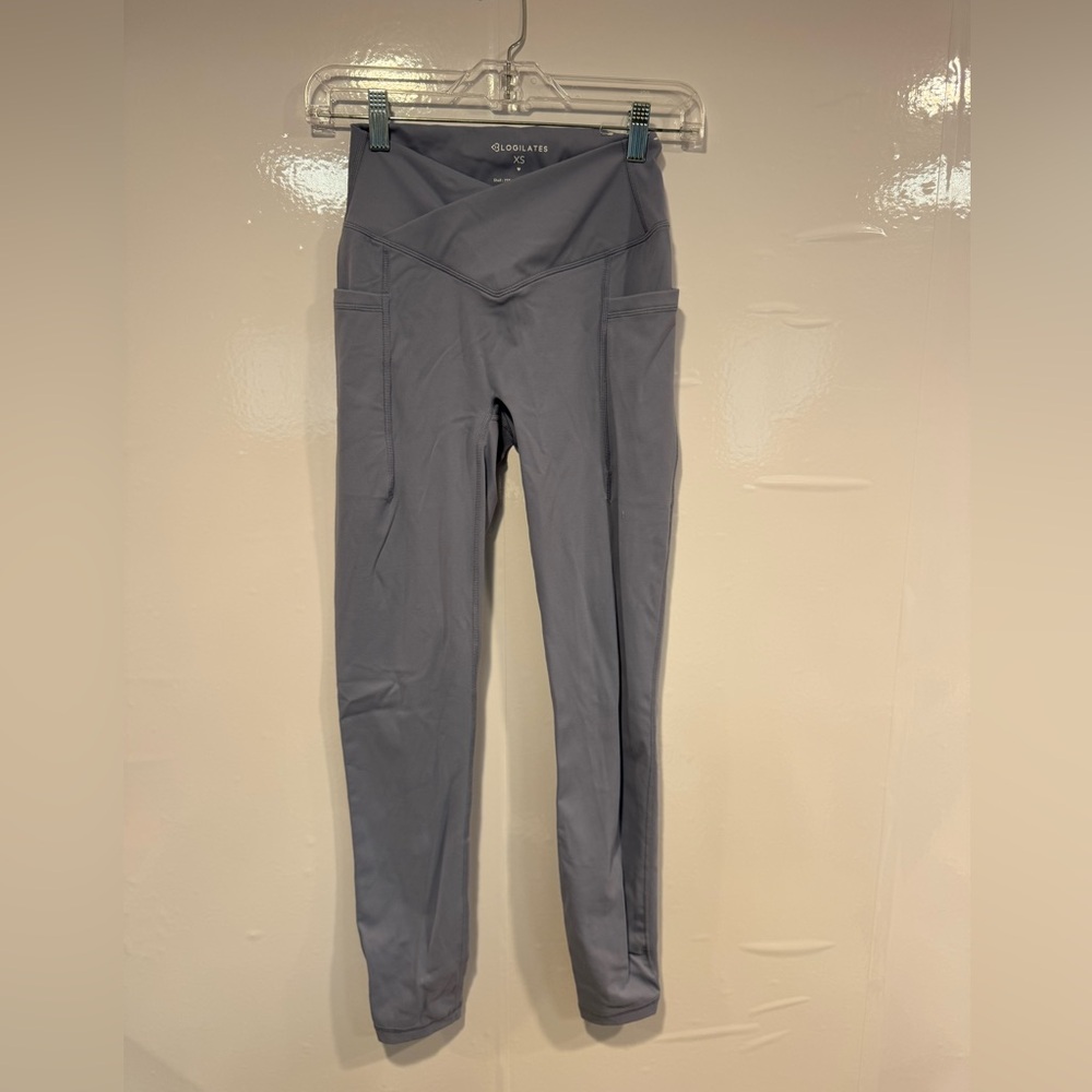 Blogilates purple blue pocket‎ ruched bottom v waist leggings